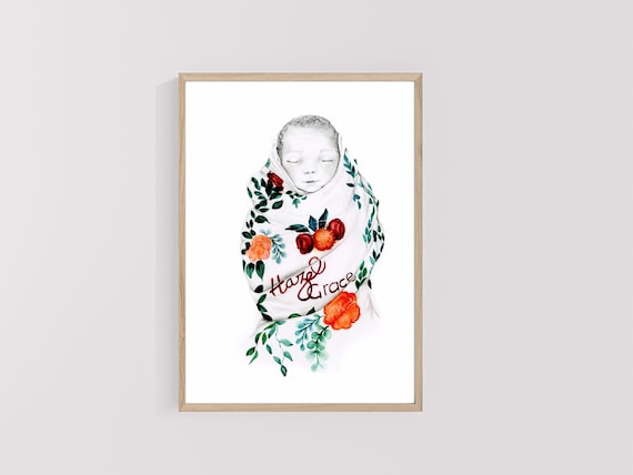Personalized Stillborn Baby Gift, Custom Hand Drawn Portrait, Infant Loss, Keepsake Memorial Remembrance for Miscarriage Pregnancy Loss