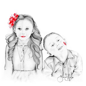 This was a custom portrait done for dad on Father's day. A  fun gift from his adorable kids. Hand drawn and painted. My portraits are entirely personalized.