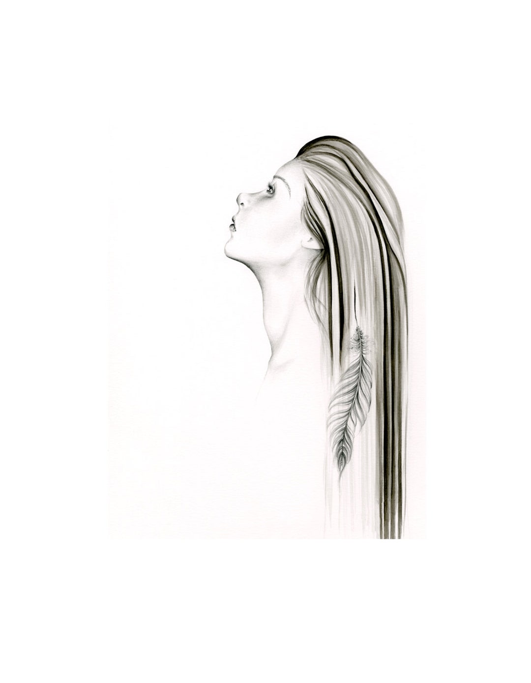 Modern Art Print Girl Women in Art Minimalist Giclee Art Print Etsy