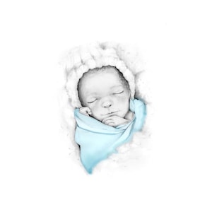 People & portraits. My original pencil drawing illustration. Art for mom grieving a pregnancy loss. A stillborn angel memorial. This is one of a kind and is completely personalized.