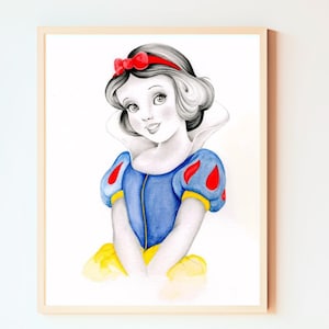 Original Snow White Art Print Snow White Illustration Painting Nursery Decor Girl's Room Wall Art Girl Disney Snow White Wall Art Girl Gifts