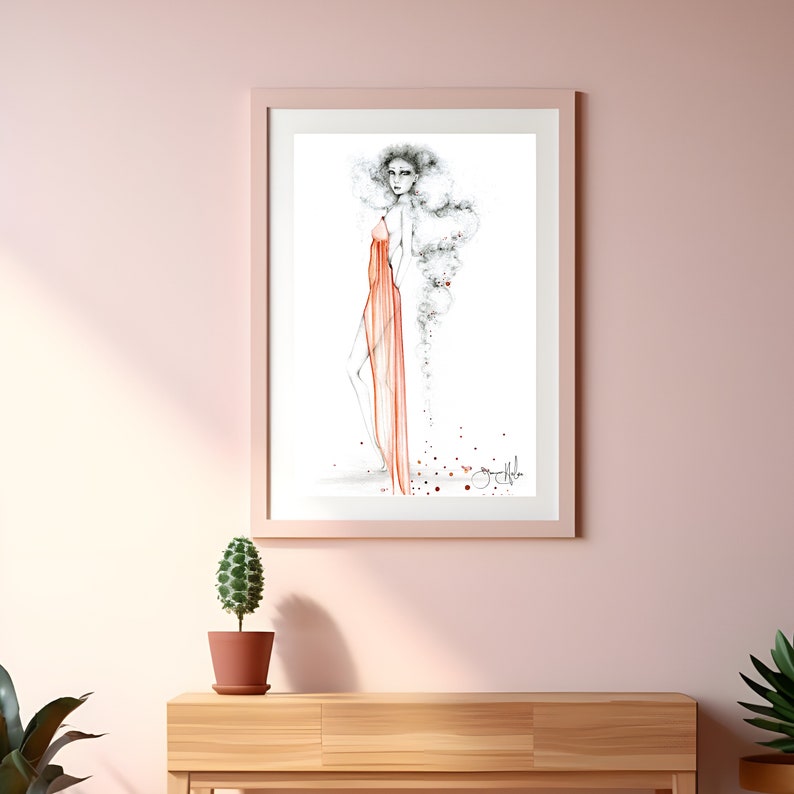 Fashion Illustration Print Fashion Sketch Fashion Print Fashion Wall Art Fashion Girl Art Girl Art Women in Art African American Art Print image 4