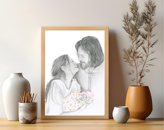 Baby Loss Gift Stillborn Baby Loss Gift, Infant Keepsake Memorial Miscarriage Pregnancy  Remembrance Custom Hand Drawn Portrait Drawing Art