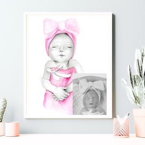 With your photo for reference. I can turn the image of your little angel into a work of art, memorial worthy of your sweet child. All of my portraits are hand drawn, one of a kind and entirely personalized. A stillborn portrait for mom.