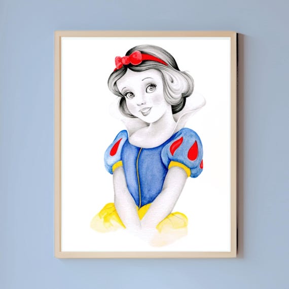 Snow White Art Print: Whimsical Nursery Decor, Girl's Room Wall Art
