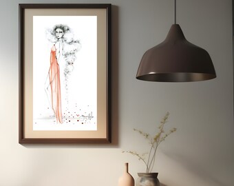 Fashion Illustration Print Fashion Sketch Fashion Print Fashion Wall Art Fashion Girl Art Girl Art Women in Art African American Art Print