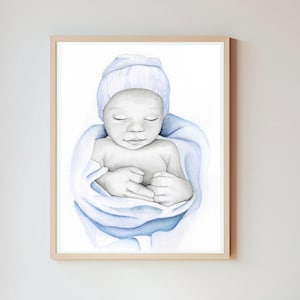 Personlig present till dödfött barn, handritat porträtt, förlust av spädbarn, minnessak för missfall, graviditetsförlust bild 13