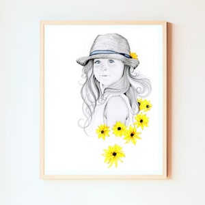 Pencil portraits drawing from your photo. A unique for mom. Commissioned portrait painting hand drawn art home decor wall art image 2