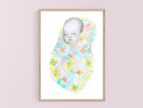Infant Loss Portrait: Custom Watercolor Memorial Art, Remembrance