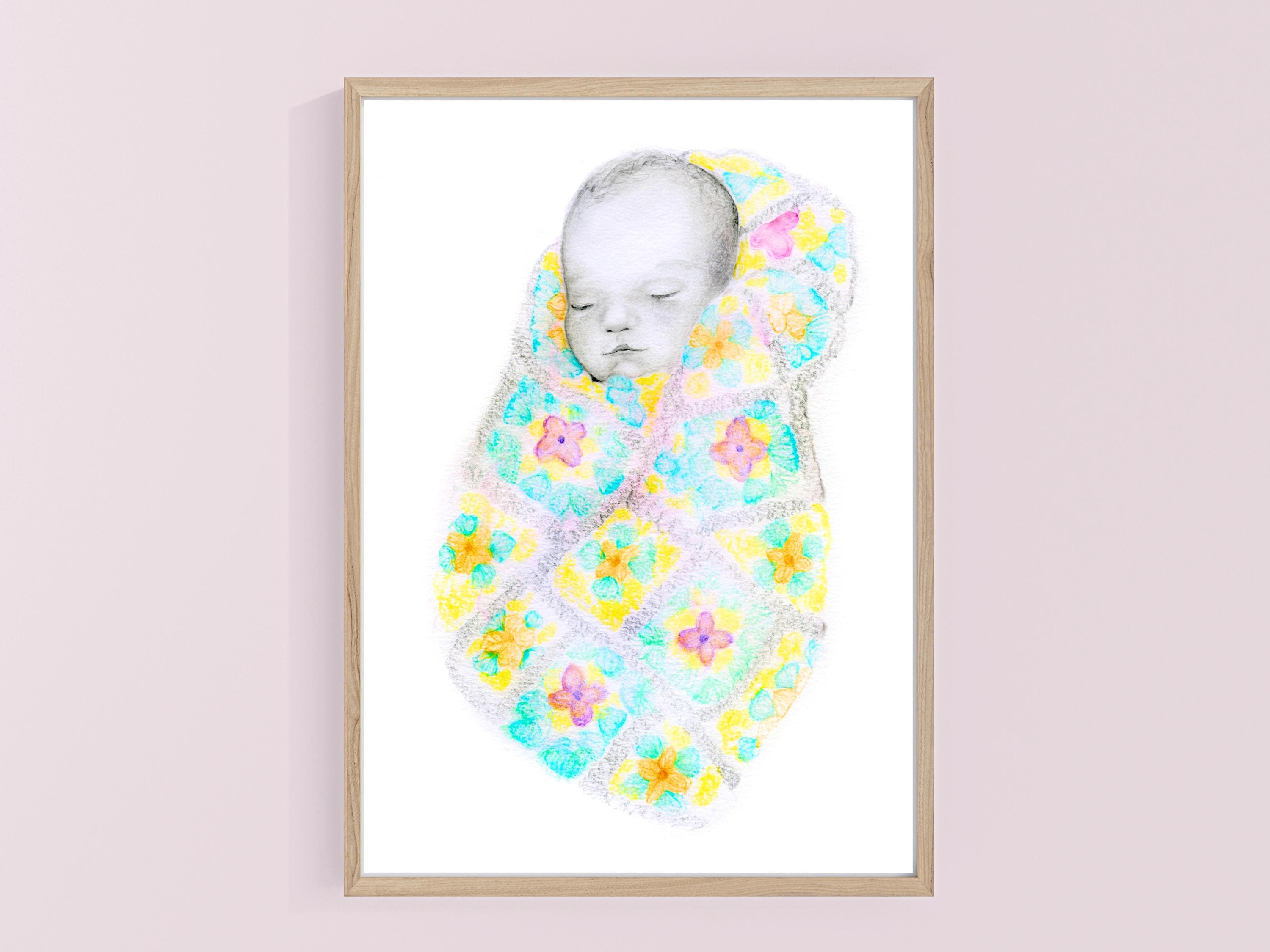 Infant Loss Portrait: Custom Watercolor Memorial Art, Remembrance