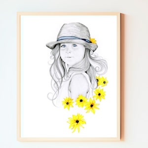 Pencil portraits drawing from your photo. A unique for mom. Commissioned portrait painting hand drawn art home decor wall art image 1