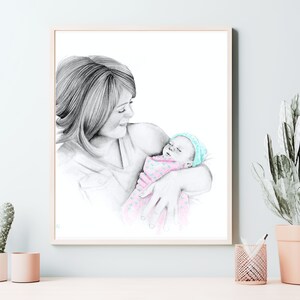 Mom dad holding stillborn baby custom portrait. A stillborn, infant loss gift. Memorial for home Early embryo gestation 8 9 10 11 12 13 plus