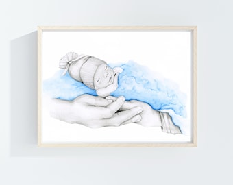 Custom Stillborn Baby Portrait: Memorial Gift for Pregnancy Loss