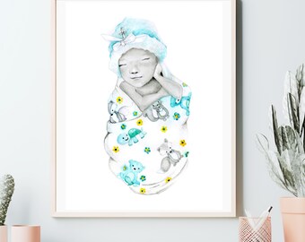 Stillborn baby gift for mom and dad Pregnancy loss memorial wall art home decor Custom portrait miscarriage infant loss Mother's day gift