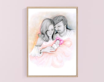 Stillborn Gift for Mom, Infant Baby Loss Pregnancy Loss Gift, , Miscarriage Keepsake, Baby Memorial, Personalized Portrait