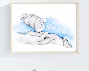 Baby Loss Gift Stillborn Baby Loss Gift, Infant Keepsake Memorial Miscarriage Pregnancy  Remembrance Custom Hand Drawn Portrait Drawing Art