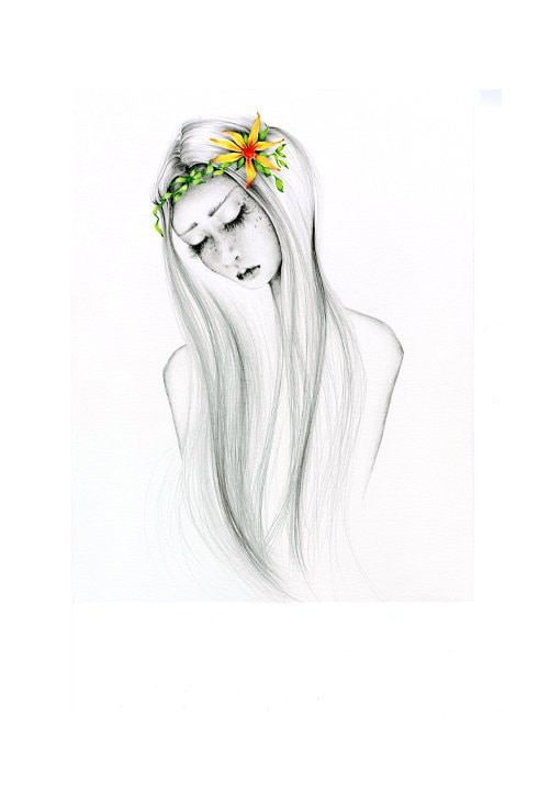 Bohemian Art Print of my Original Pencil Drawing Illustration | Etsy