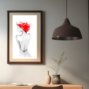 For that special redhead in your life. This is a fine art print of my original work of art that was hand drawn and painted. Abstract and expressionist. This was imagined and created by me Joanna Haber.