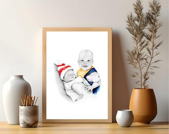 Personalized Stillborn Baby Gift, Custom Hand Drawn Portrait, Infant Loss, Keepsake Memorial Remembrance for Miscarriage Pregnancy Loss