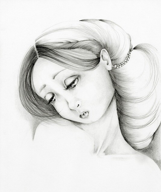  Girl Art Print of my Original Pencil Drawing 