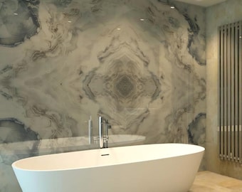 Azul Marble Shower Panel, Waterproof Bathroom Cladding