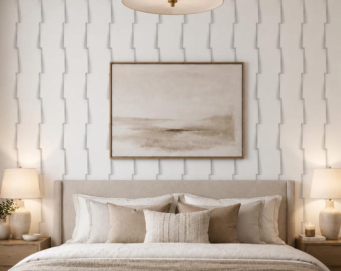 Sahara Weave Geometric Wallpaper, White Basket-Weave Tile Effect, Modern Feature Wall