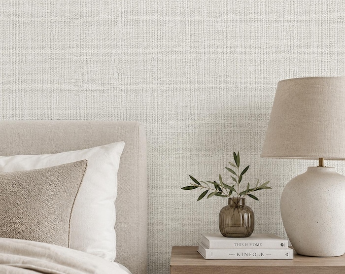 Golden Vein Sandstone Textured Wallpaper, Beige Linen Effect, Luxury Neutral Wall Covering, Ivory Stone Look, Modern Organic Decor