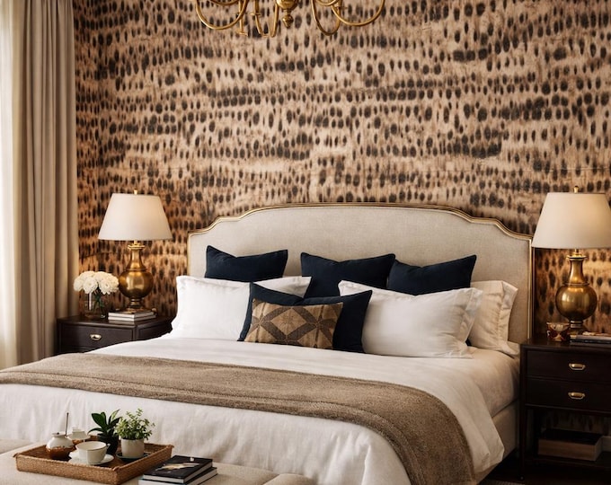 African Leopard Wallpaper, animal pattern Mural, Luxury wall mural