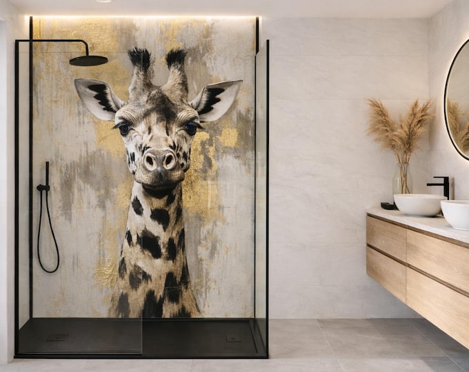 Giraffe Shower Panel, Waterproof ACM Feature Wall, Modern Bathroom