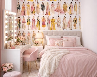 Fashion Runway Girls Wall Mural – Couture Teen Bedroom Wallpaper