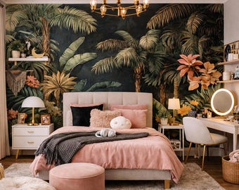 Botanical Wall Mural – Custom Tropical Feature Wall, Mould-Resistant