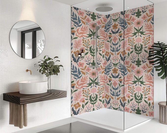 William Morris Spring Botanical Shower Panel – Waterproof Bathroom Wall