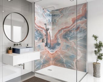 Onyx Marble Shower Panel, Waterproof Bathroom Wall Cladding