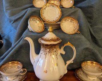 Seltenes Vintage Royal Heidelberg Kaffeeservice im Regalmuster
