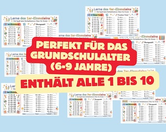 Multiplication tables for numbers between 1 and 10 - Printable version