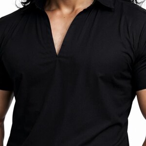 Men's Black Cotton Pathani Suit, Traditional Kurta Pajama Set image 4