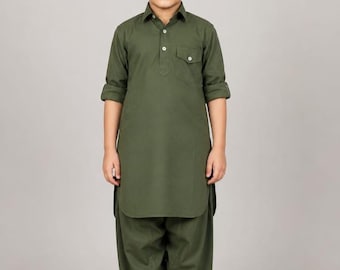 ボーイズブロケードパタニクルタパジャマセット、インドの子供服