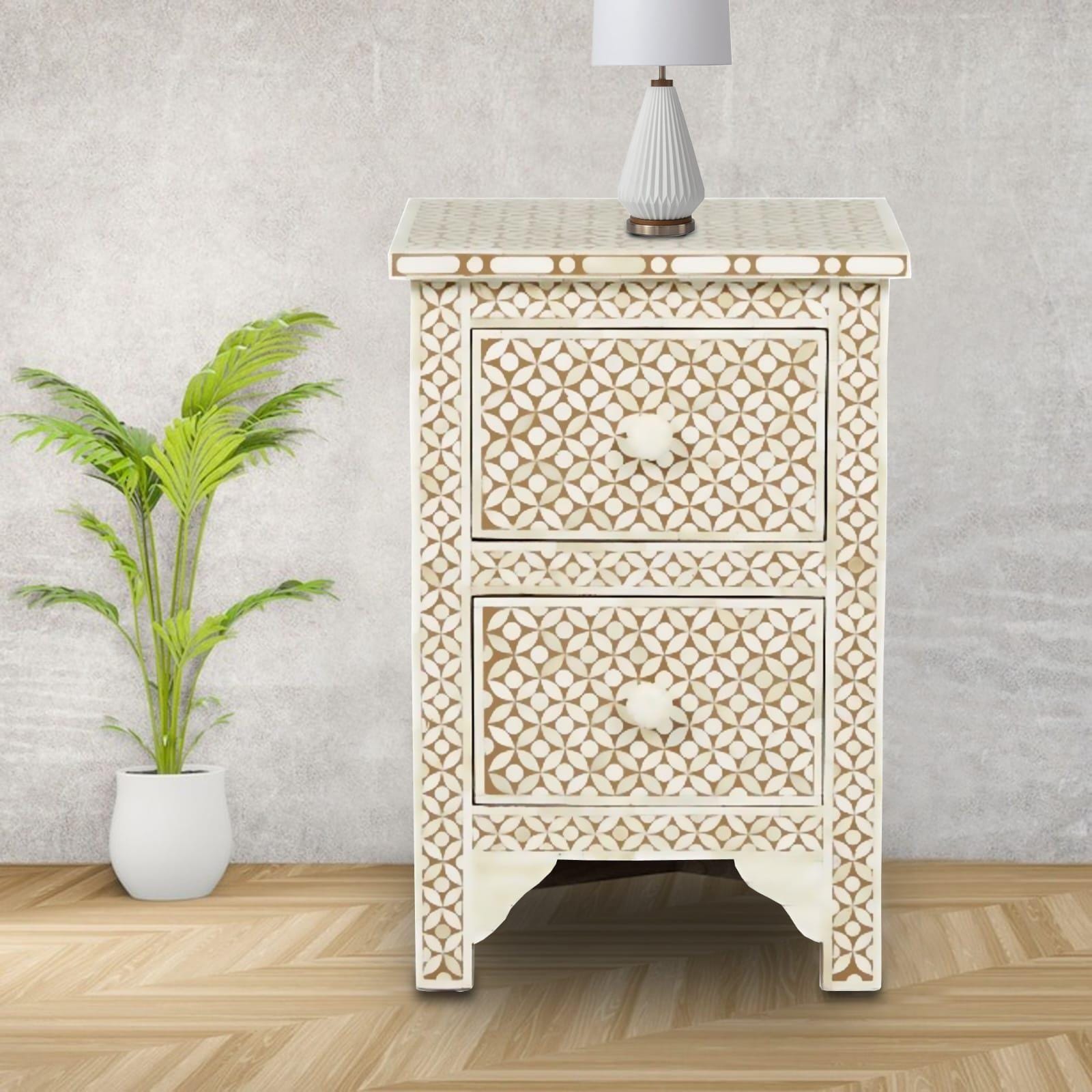 エレガントな骨象嵌ベッドサイドテーブル - Etsy 日本