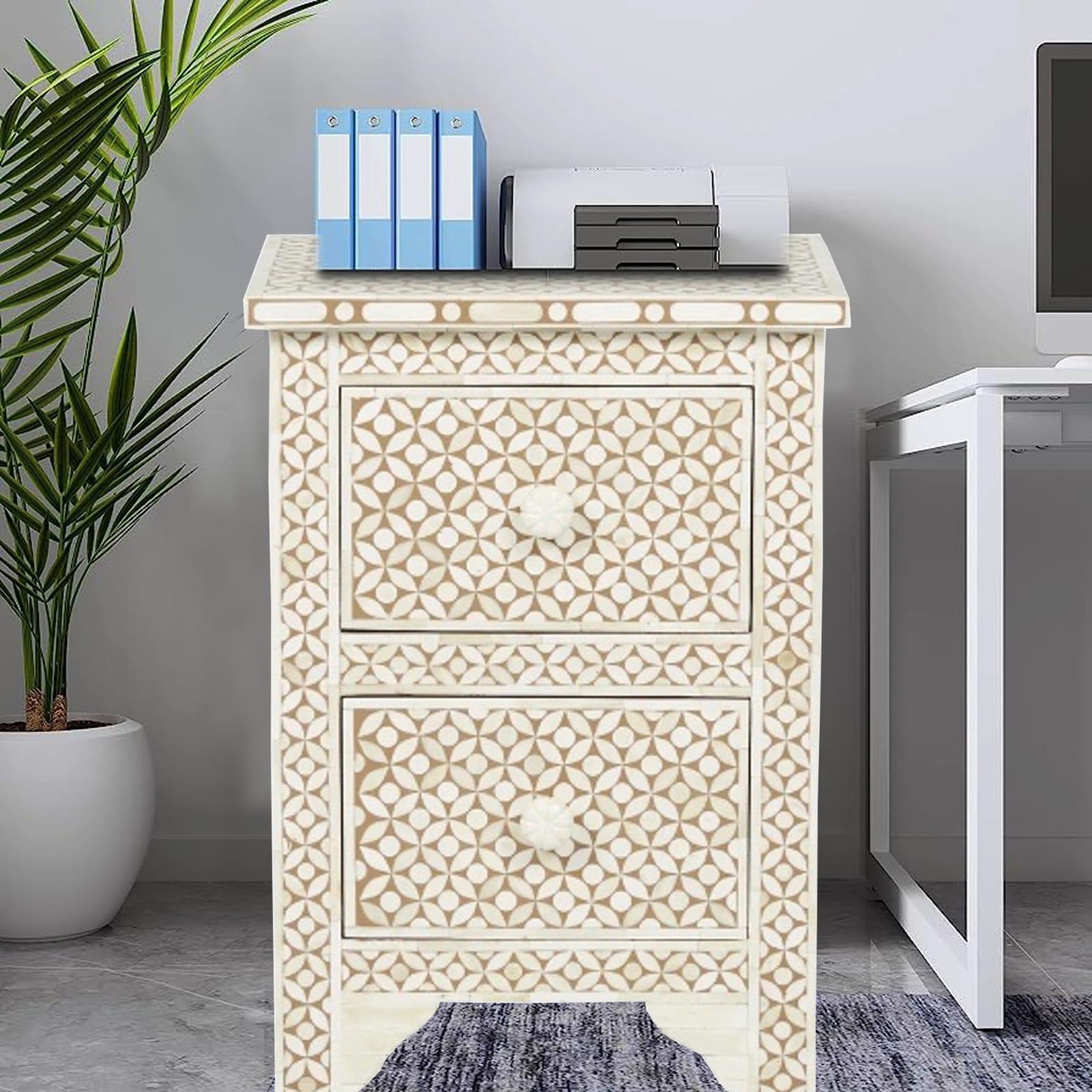 エレガントな骨象嵌ベッドサイドテーブル - Etsy 日本