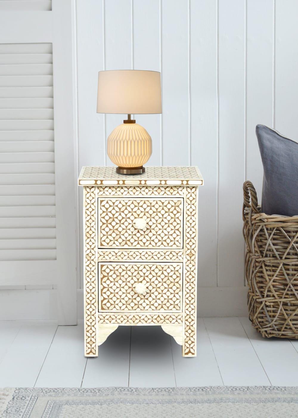 エレガントな骨象嵌ベッドサイドテーブル - Etsy 日本