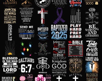 Christian Streetwear PNG Bundle | Jesus Faith T-Shirt Designs | Trendy Religious PNGs for Sublimation, POD, Cricut & Printing