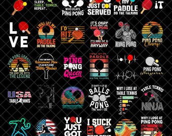 Table Tennis PNG Bundle, Ping Pong PNG Bundle, Table Tennis Cricut, Table Tennis Quotes, Table Tennis Shirt, Instant Download