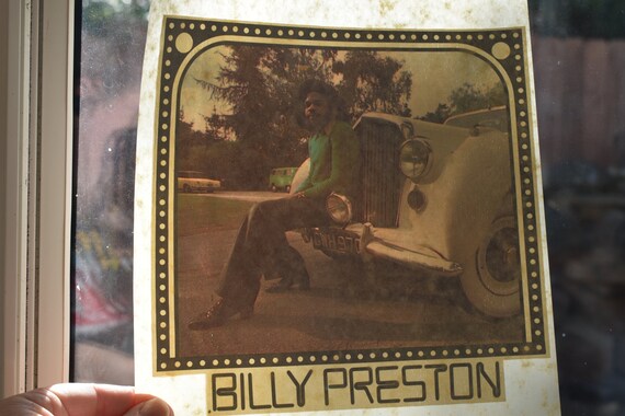 Billy Preston, classic rock NOS original vintage iron on transfer, vintage iron ons, tee shirt transfer 70's t shirt transfer