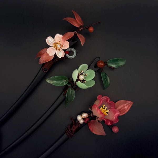 Collection d'épingles à cheveux Liuli, méthode ancienne chinoise faite main