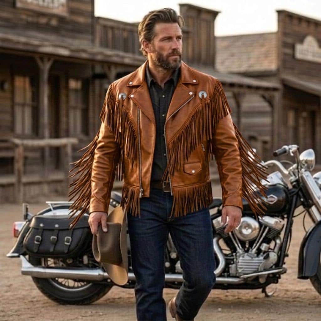 Fringe and Concho Leather Jacket - Etsy