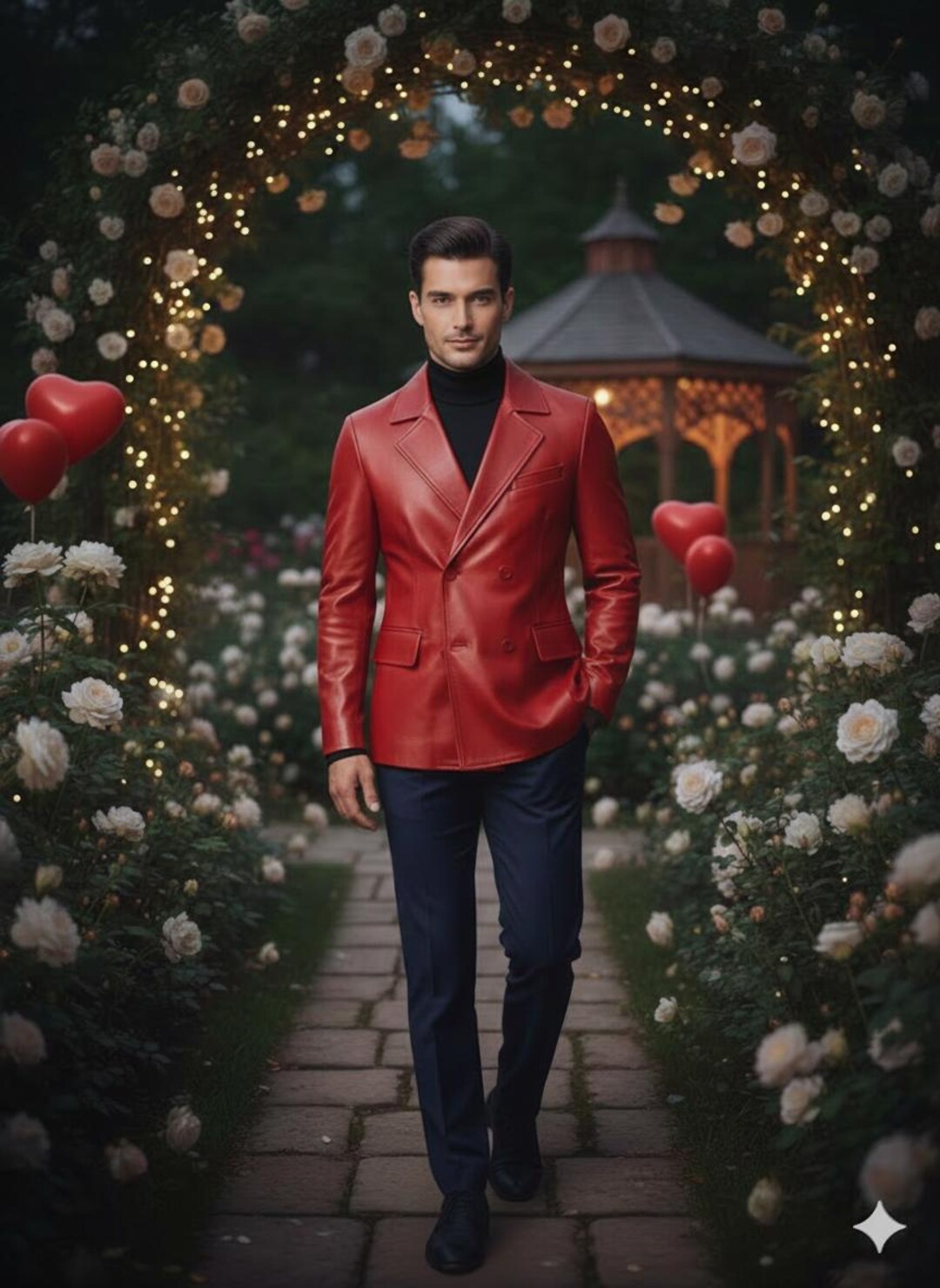 Men's Red Real Leather Blazer Style Jacketmoto Biker Fashion Date — free download