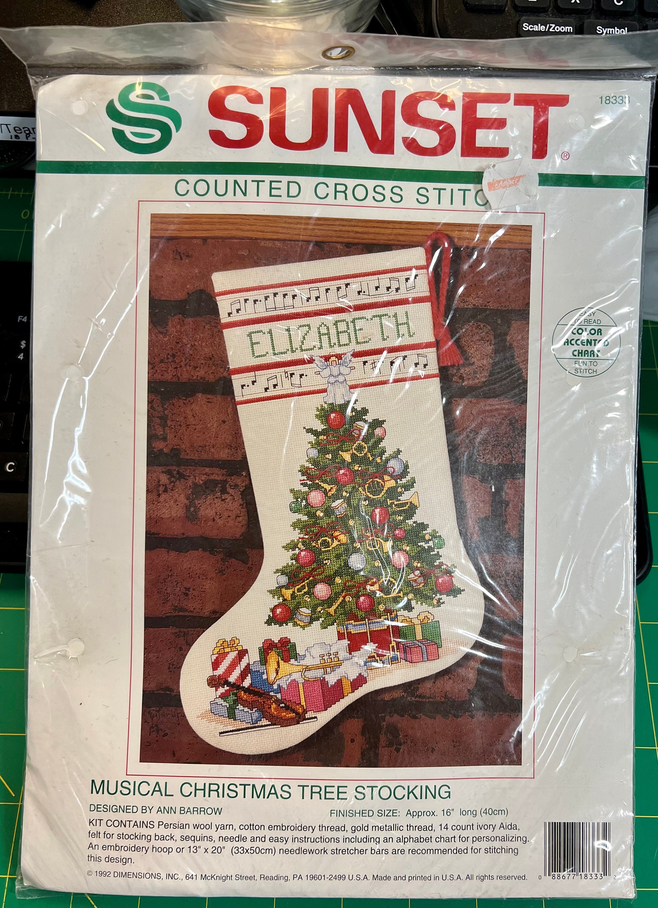 Dimensions Counted Cross Stitch Kit 16 Long-Snowman Family Stocking