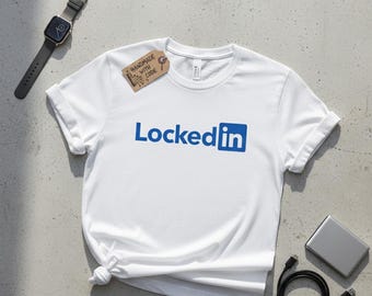 LockedIn Unisex T-Shirt | Coder Humor, Tech Bro Apparel, Vibe Coding Tee, LinkedIn & Programmer Gift