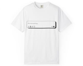 AI Ask Me Anything T-shirt uniseks | Tech Bro-kleding, liefhebbers van kunstmatige intelligentie en code, Funny Vibe-coderingsshirt