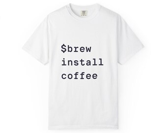 Brew Install Coffee T-Shirt: Tech Coder Gift